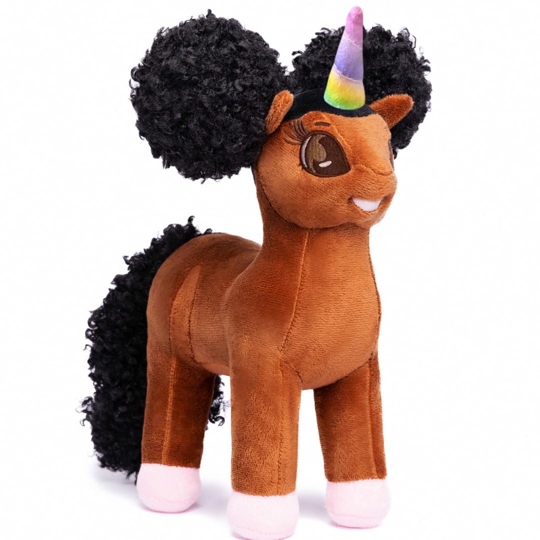 Zhuri, Unicorn Plush Toy With Afro Puffs - 12 Inch