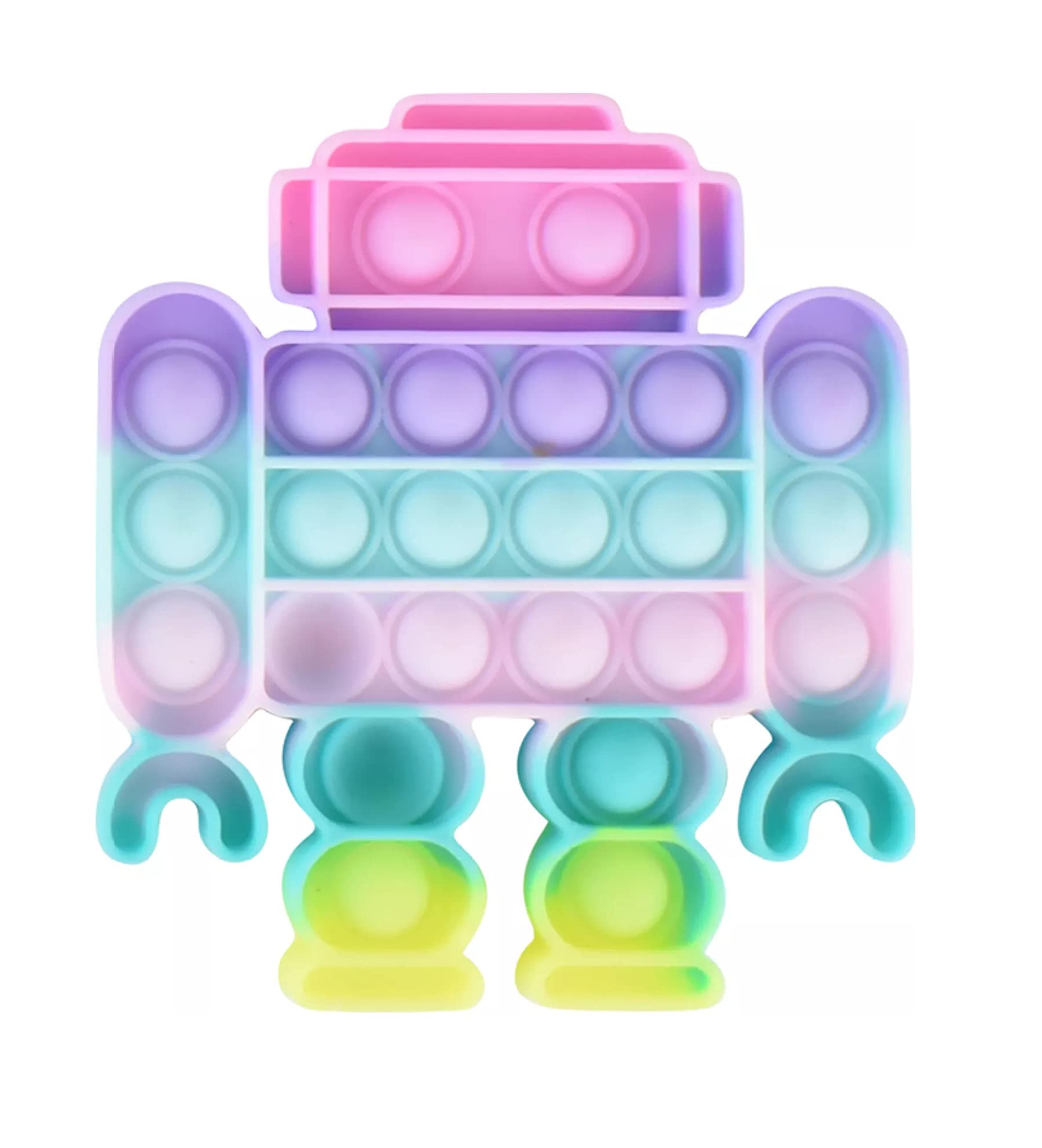 Funblast Robot Design Pop It Fidget Toy  Autism Special Needs Silicone Stress Reliever, Squeeze Sensory Toy (Robot)