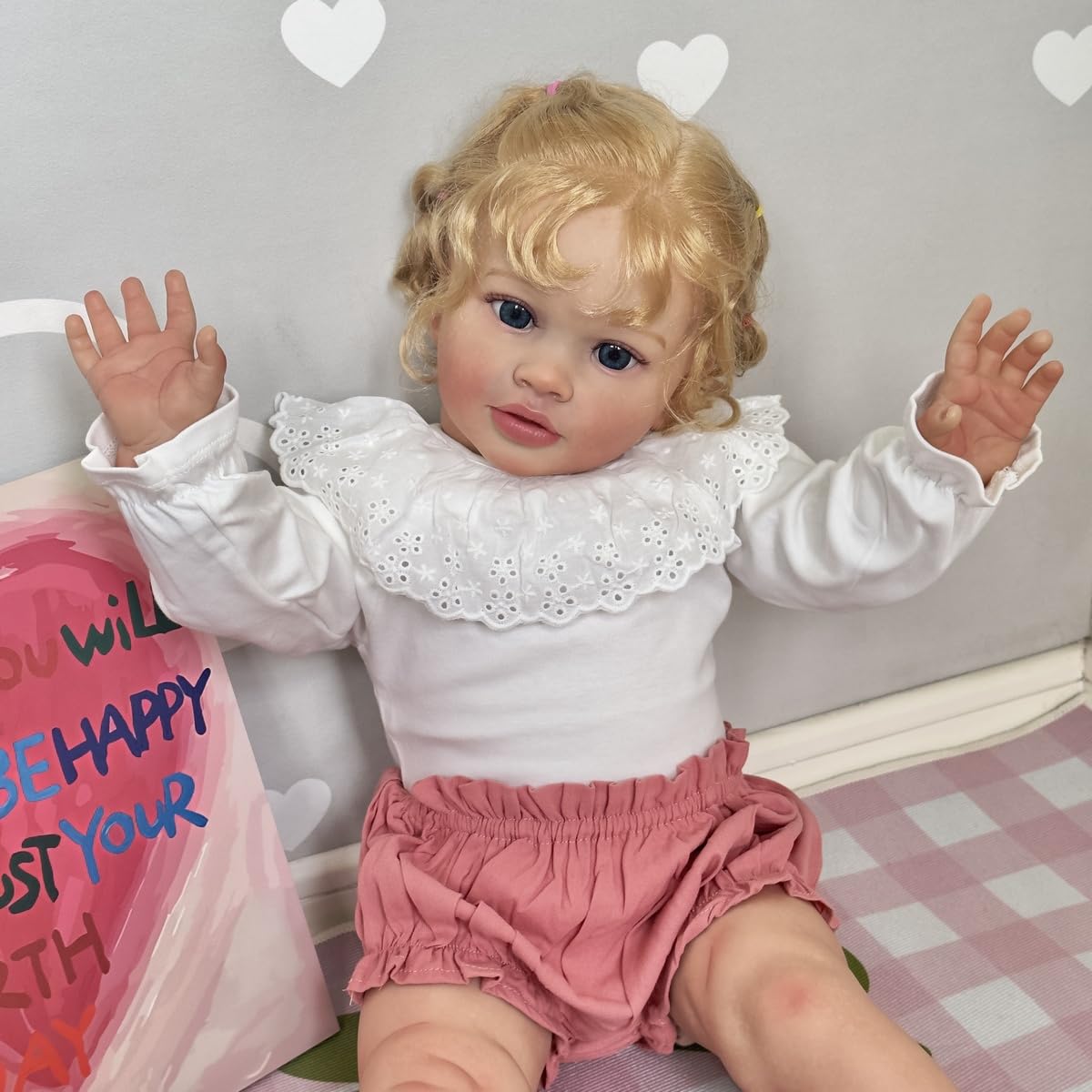 Kokomandy 26 Inch Reborn Baby Dolls Toddler Girl Doll That Look Real Life Soft Silicona Weighted Body Blonde Curly Hair Cute New
