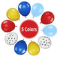 Dog Paw Balloons, 55Pcs Dog Paw Printed Balloons 12 Inch Royal Blue Latex Balloons Red And Yellow Balloons White Paw Balloons Fo
