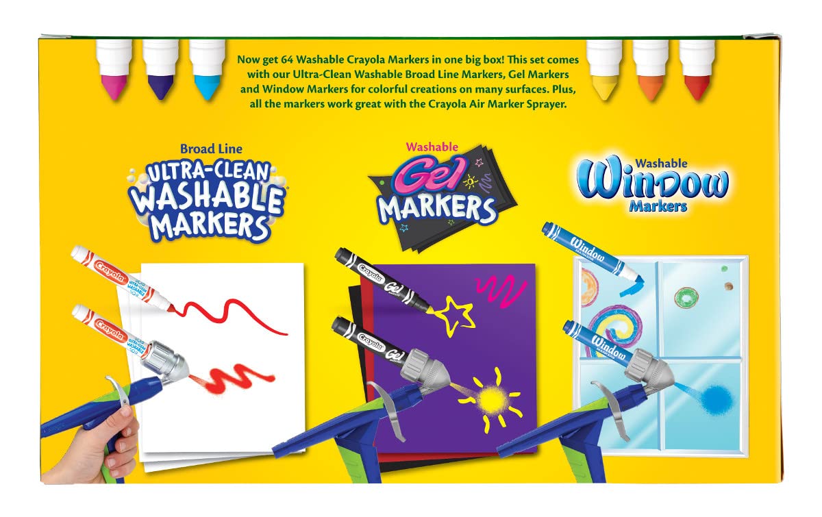 Crayola 64ct Washable Marker, Gel, Window & Board Markers Set