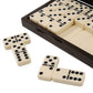 ZOOCEN Dominos Set -Heavy Weighted Black Dot Classic Dominoes Set -28 Tiles Pack in Wooden Case