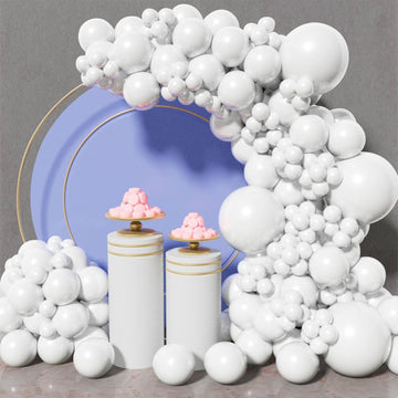 Kawkalsh White Balloon Garland Arch Kit, 137Pcs Latex Balloons Different Sizes Party Balloon For Birthday Party Graduation Baby