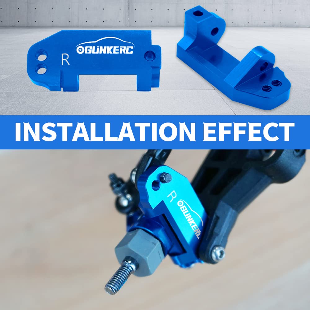 OGUNKE RC Aluminum Alloy 2WD Front Caster Block & Steering Blocks (Blue)