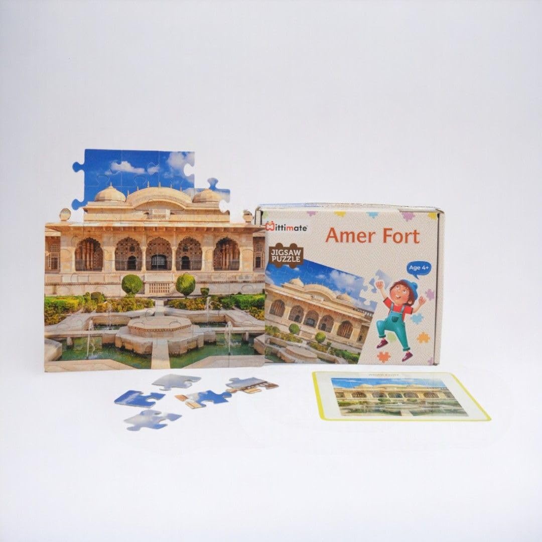 Mittimate 36Piece Amer Fort Jigsaw Puzzle For Kids 4+ | Enhances Imagination, Coordination, And Patience For Focus And Memory D