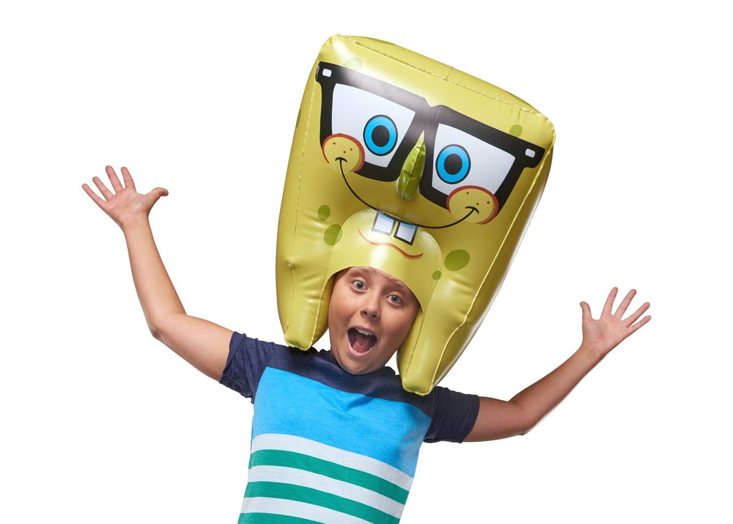 Alpha Group Spongebob Squarepants, Spongeheads, 20” Tall Inflatable Wearable, Spongebob Glasses