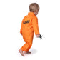Spooktacular Creations Baby Unisex Jailbird Costume  Jail Prisoner Costume Jumpsuit for Toddler Girls Boys Halloween Dress Up Party (12-18 months)