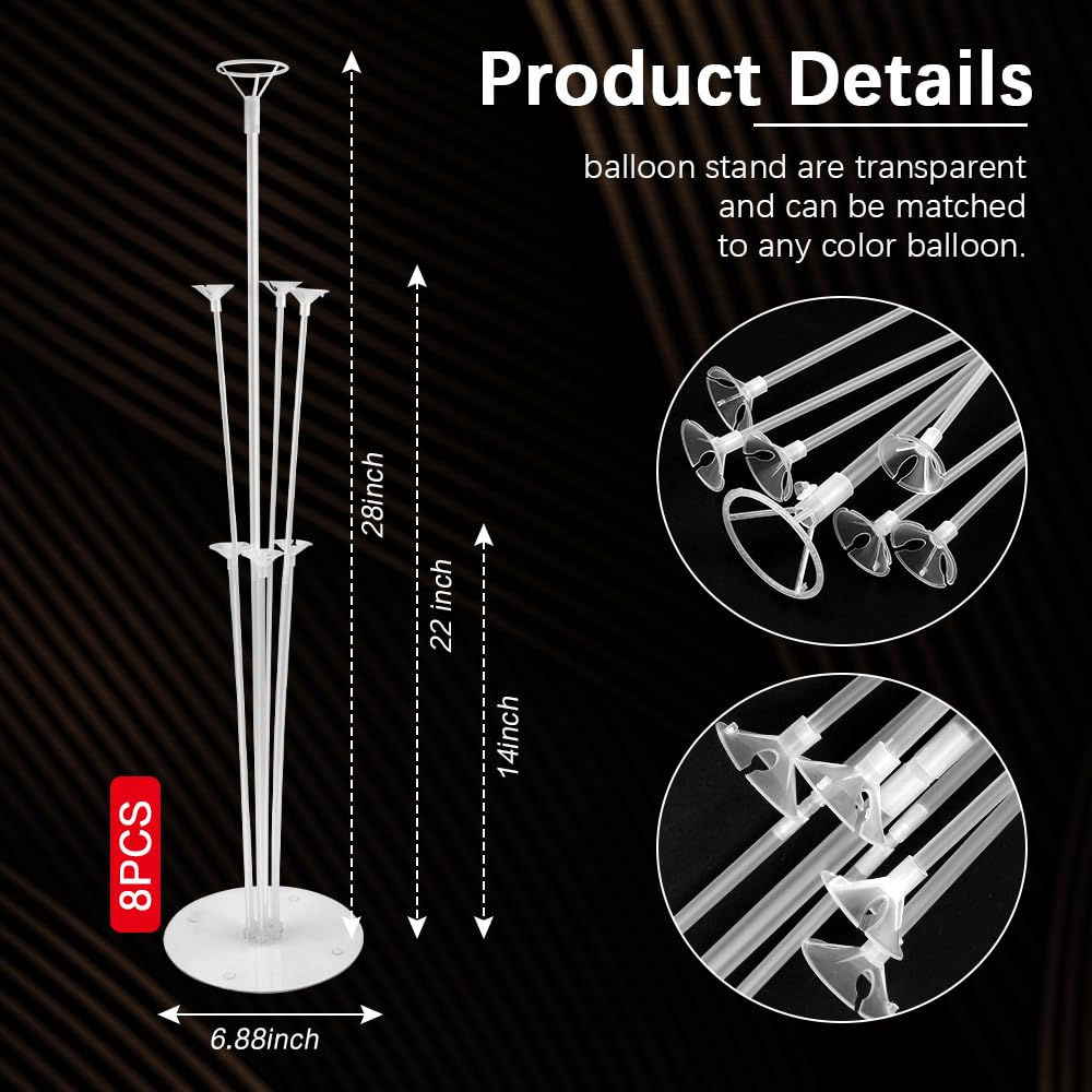 8 Set Balloon Stands For Table Balloon Sticks Balloon Stand Kit Balloon Table Stand Balloon Centerpieces For Tables Balloon Stan