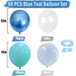 Teal Blue Balloons, 60 Pcs Turquoise Blue Balloons With Transparent Balloon Metallic Blue Balloons, Pastel Baby Blue Balloons Pe