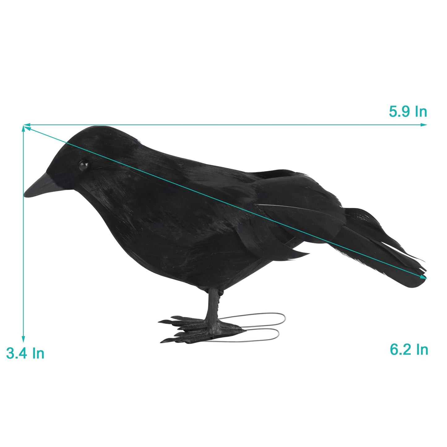 ATDAWN Halloween Birds  Black Feathered Crows  Realistic Looking Halloween Birds Decoration Birds  6.2 (12)