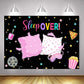Mocsicka Sleepover Backdrop For Girls Pajama Pillow Fight Party Decoration Pink Pajama Slumber Party Banner Background Photograp
