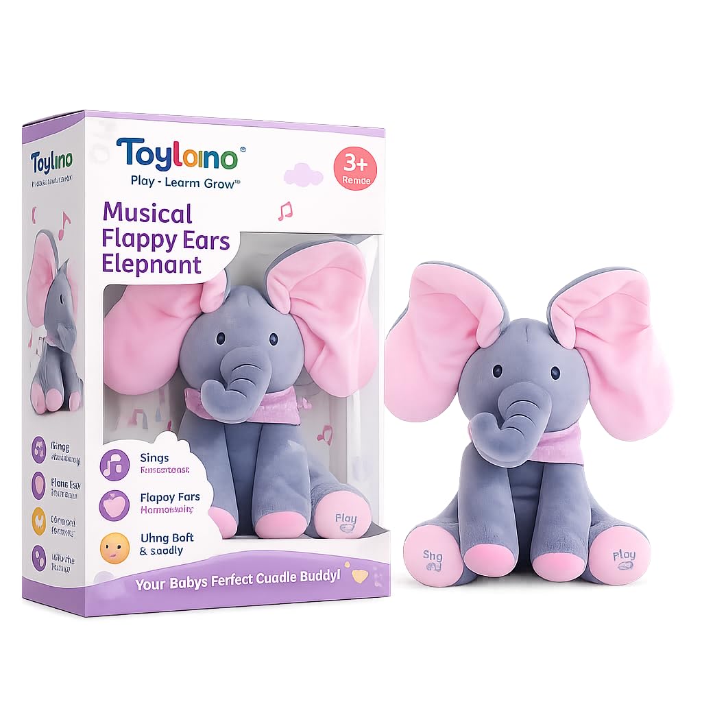 Elephant Stuff Toy For Baby, Toddlers And Kids | Musical Soft Plush Elephant Toy With Flappy Ears & Singing Feature | Interactiv