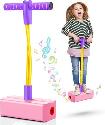 Toysbuddy Kids Hopping Pogo Jumper Fun And Safe Pogo Stick For Toddlers, Durable Foam Bungee Jumping Stick Makes Squeaky Sounds 