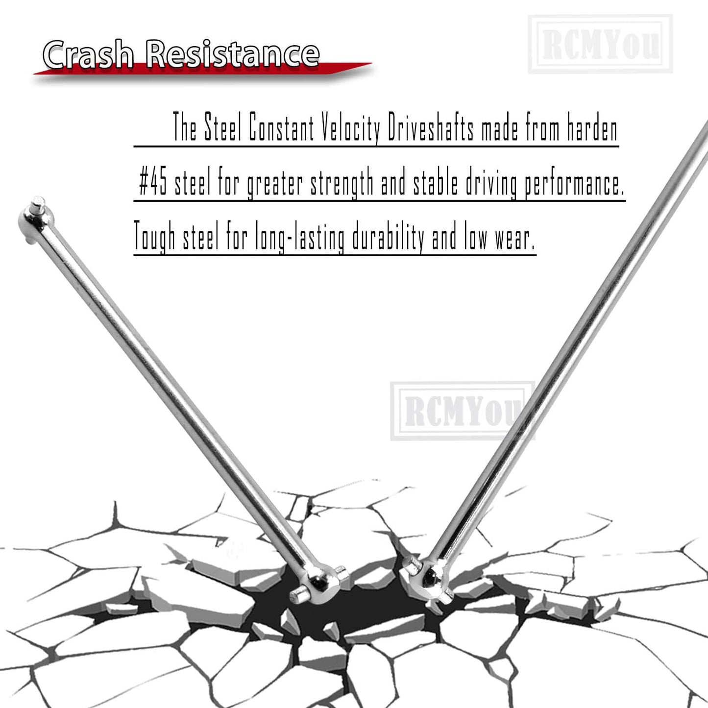 RCMYou Center Drive Shaft Dogbone Upgrades Part for ARRMA 1/7 Felony 6S BLX/Infraction 6S BLX/Limitless,Dogbone 168MM 102MM Hop