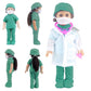 Msyo Doll Doctor Outfits And Medical Kit Accessories For 18 Inch Fashion Dolls, Includes White Coat, Green Scrubs, Doctor Surgic