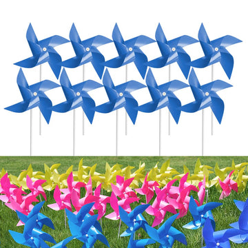 Tsocent 100 Pcs Pinwheels, Dark Blue Color Wind Spinners And Party Favors Gifts For Kids, Outdoor Decorational Pinwheels For Yar