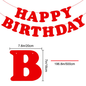 Red Happy Birthday Banner Sign Happy Birthday Bunting Banner Flag Garland For Kids Boys Baby Birthday Party Decorations Supplies