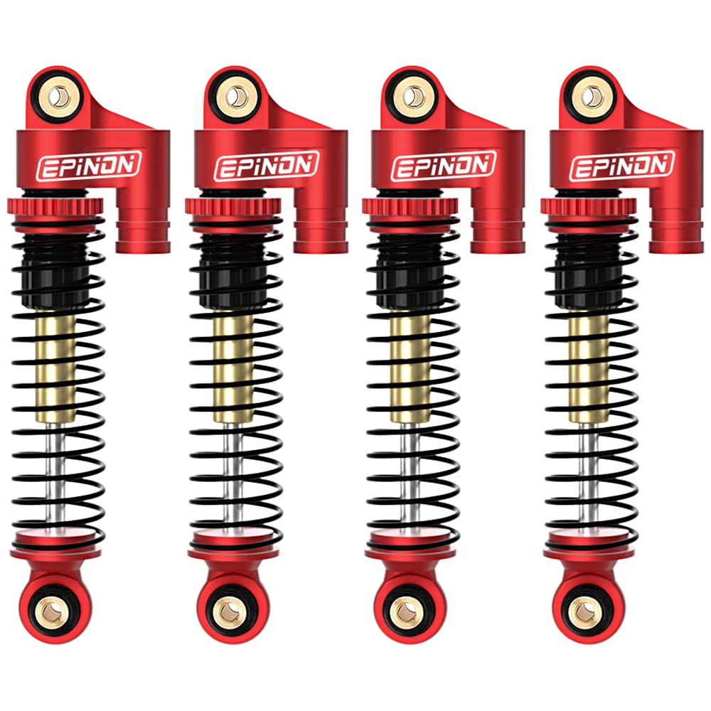EPINON All Aluminum Front & Rear Shocks for FMS RocHobby eazyrc 1/24 FCX24 1/18 Toyota Land Cruiser/Hilux/FJ Cruiser/K10/Mogrich