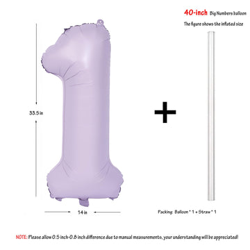 40 In Matte Purple Number Balloons Helium Foil Mylar Balloon Birthday Party Banquet Decoration Digital 1