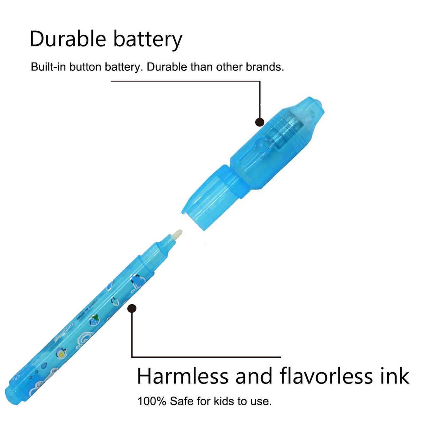 Vovru Invisible Ink Pen 24Pcs Spy Pen With Uv Light Magic Marker Kid Pens For Secret Message And Birthday Party,Writing Secret Message For Easter Day Halloween Christmas Party Bag Gift