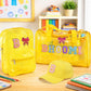 Aica Personalized Name Embroidered Letters & Patch Pvc Bag & Cap Kids Combo Giftset (210 Years)  Yellow| Stationery Items |Duf