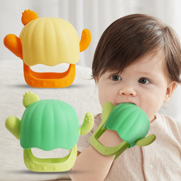 2 Pack Baby Teether Toys, Baby Chew Toys, Baby Sore Gums Relief Infant Baby Teething Toys, Teething Toys For Babies 0-9 Months, With Storage Case Easy To Carry And Keep Clean (Yellow+ Green)