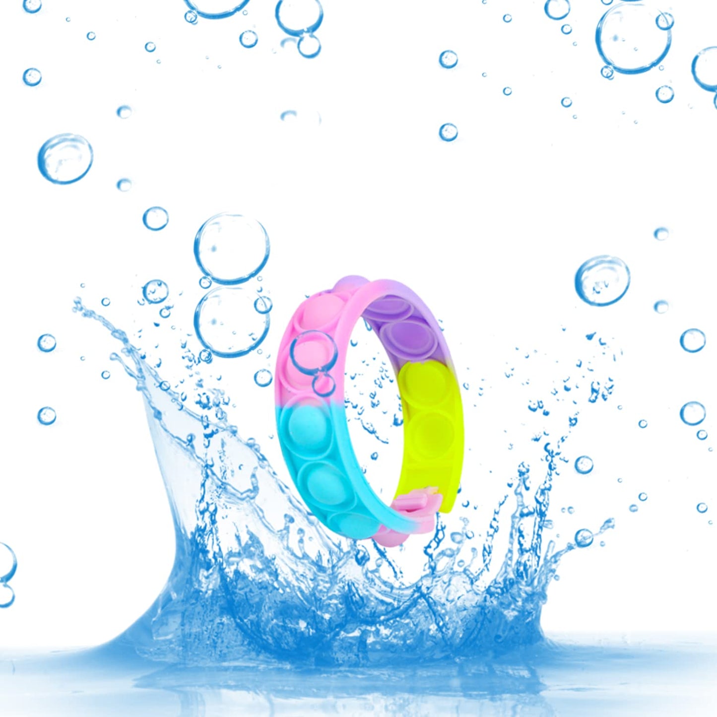 60Pcs Pop Bracelet Bubble Fidget Toys, Hand Finger Press Multicolor Silicone Wristband Toy For Classroom Prizes, Stress Reliever