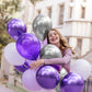 Purple And Silver Balloons,12 Inch 60Pcs Pastel Purple Balloons With Silver Confetti Balloons,Lavender Balloons For Mother'S Day