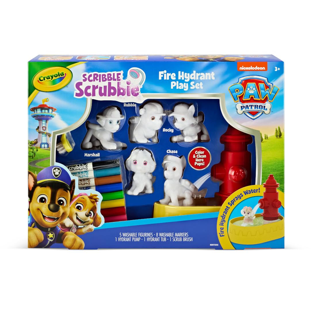 Crayola Scribble Scrubbies PAW Patrol Playset - Includes Marshall, Rubble, Rocky, Chase - Fun Art Toy for Kids Ages 3+ - Model 740238