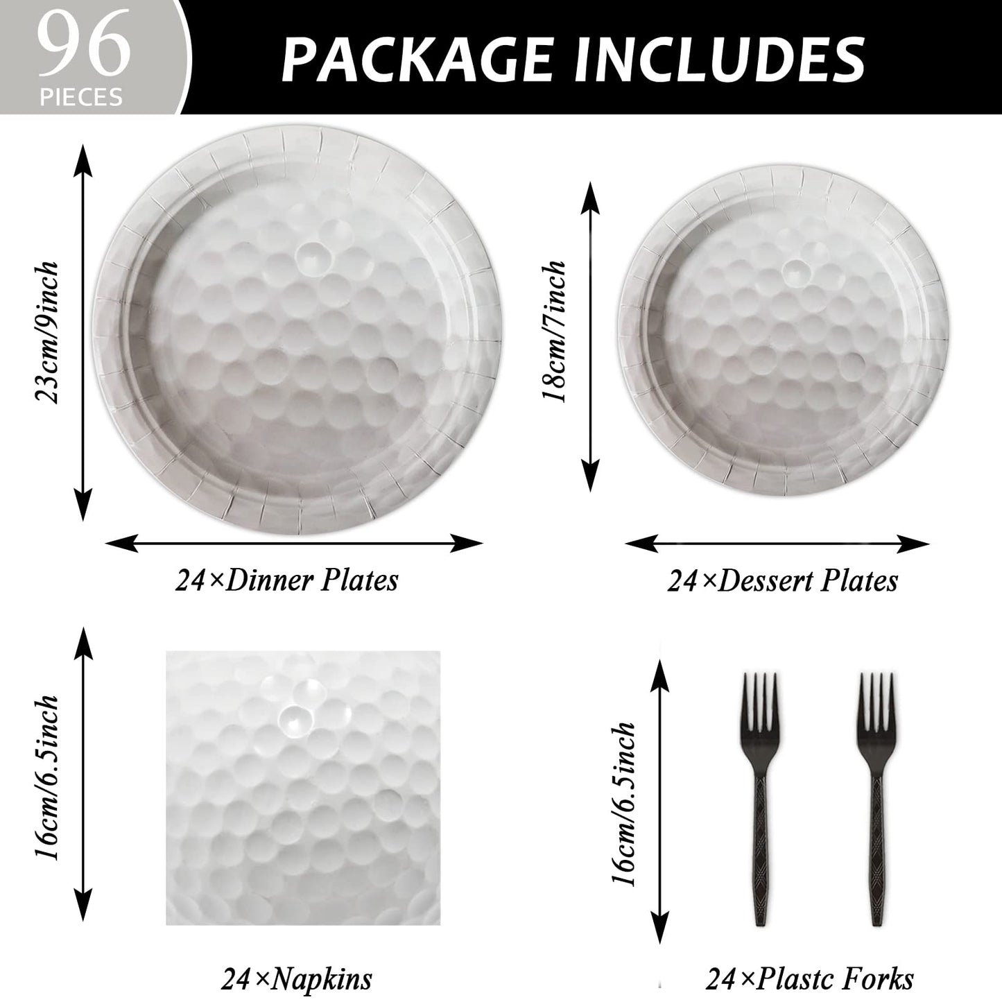 24 Guests Golf Party Supplies Plates Napkins Tablecloths Golf Birthday Decorations Sports Theme Disposable Tableware Set Party D