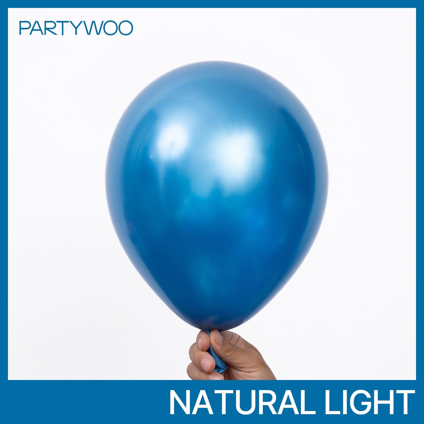 Partywoo Metallic Blue Balloons, 50 Pcs 12 Inch Blue Metallic Balloons, Metallic Balloons For Balloon Garland Or Balloon Arch As Party Decorations, Birthday Decorations, Wedding Decorations, Blue-G106