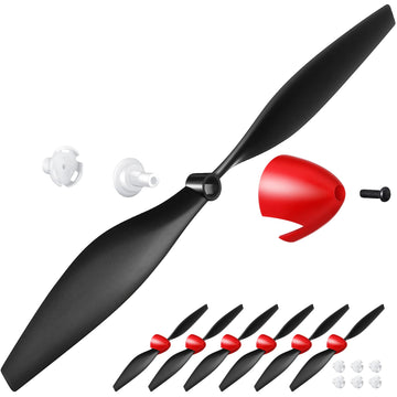 Riakrum 6 Sets Spare RC Plane Propellers RC Airplane Carbon Fiber Nose Cone Compatible with Tr-p51 Rc Plane 4 Channel Remote Con