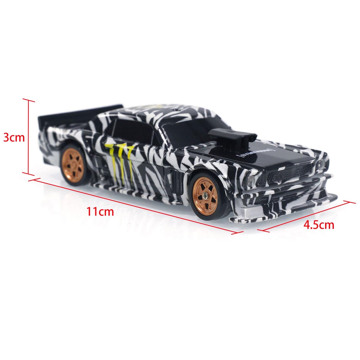 Toucan Rc Hobby 1:43 Ready To Run Race Car Gyro Drift Car 4Wd Traffic Cones Mini Toy For Boys With A Gyro (Camouflage)