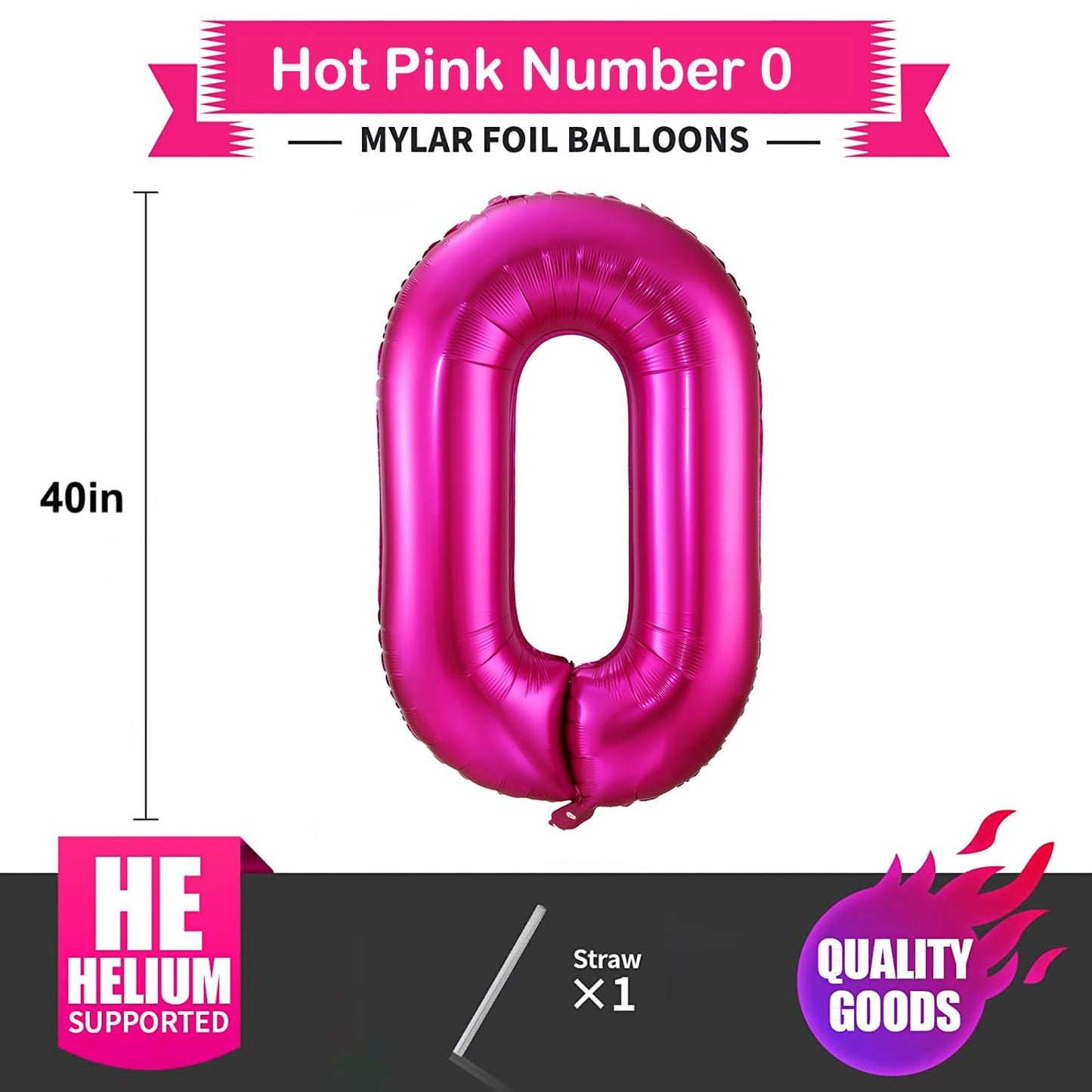 Bbpool Hot Pink 15 Balloon Numbers, 40 Inch, 15Th Or 51St Birthday, Aluminum Mylar Foil, Durable Construction, Perfect For Birthday Party, Anniversary, Unisex Adults