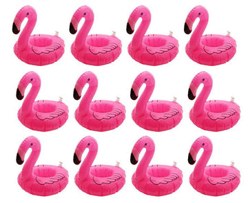 Inflatable Floating Flamingo Drink Holder 12 Pack Swimming Pool Float Coasters Coke Cup Holder for Beverage Cans Cups & Bottles - Fun Kid & mature-themed Pool Party