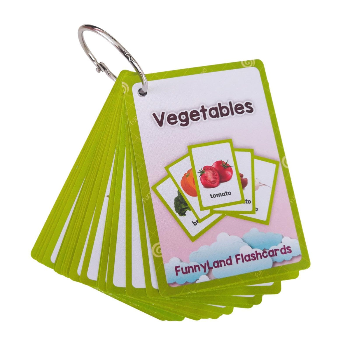 MerishoppEnglish Flash Cards Realistic Vegetable Flashcard For Baby Kindergarten Kids|Toys & Hobbies|Educational|Other Education
