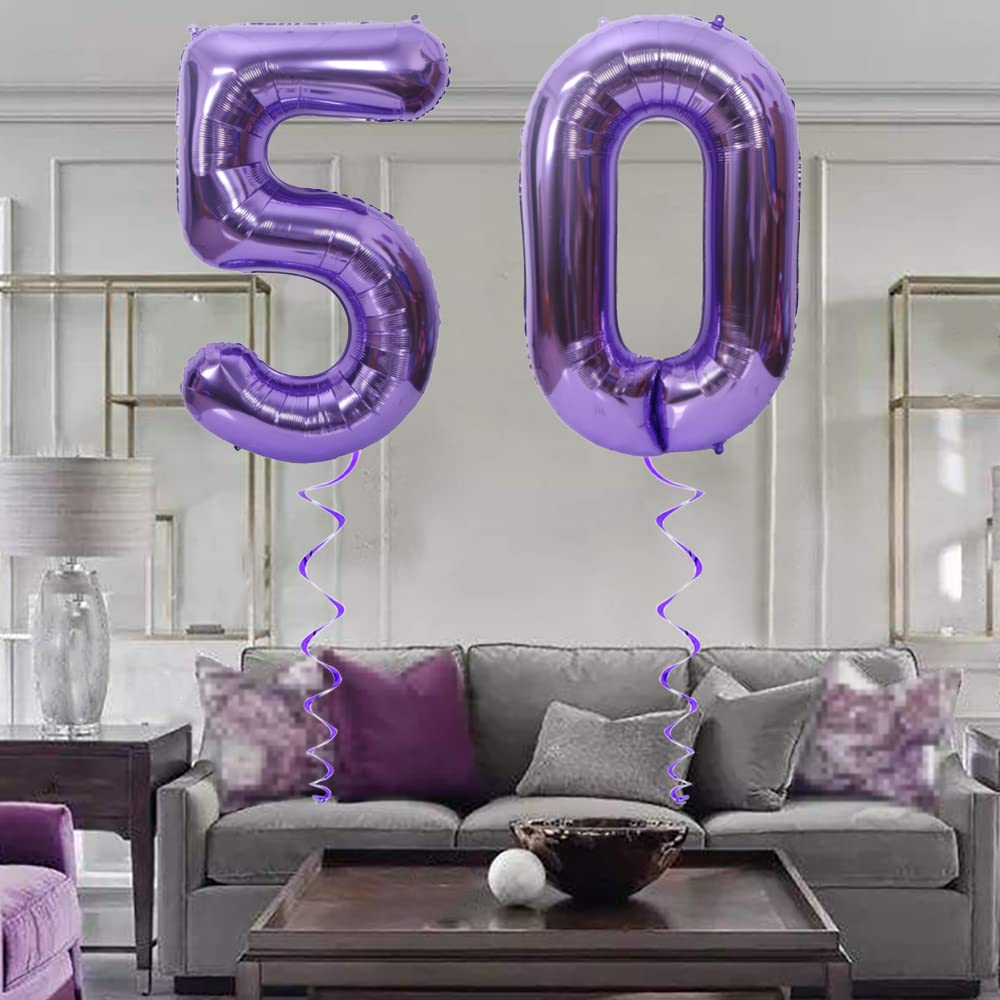 Maigendoo Jumbo 50 Number Balloon 40 Inch Large Digit Balloons Huge Helium Balloon Foil Mylar Balloon With Swirl Decorations For