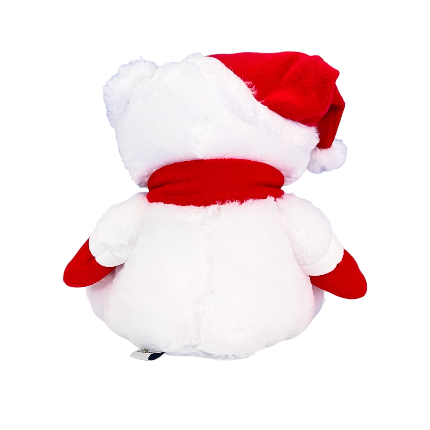 Kinrex Christmas Stuffed Animal – White Santa Teddy Bear Plush Stuff Toy, Holiday Animals Bears With Red Hat, Scarf & Gloves, Gift Toys For Kids & Adults, Measures 11.81” / 30 Cm.