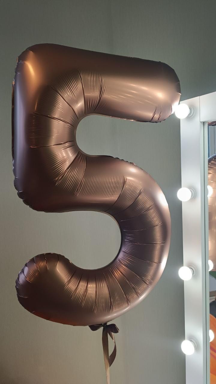 IWERP Mylar Foil Number 8 Balloon, 40 Inch Coffee Brown Birthday Decoration for Boys and Girls