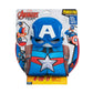 Marvel Captain America Superpower Pak - Backpack with 12-inch Removable Plastic Shield  tossing Discs  Long Sleeve Costume Top  and Plastic Mask Multi - Youth Medium