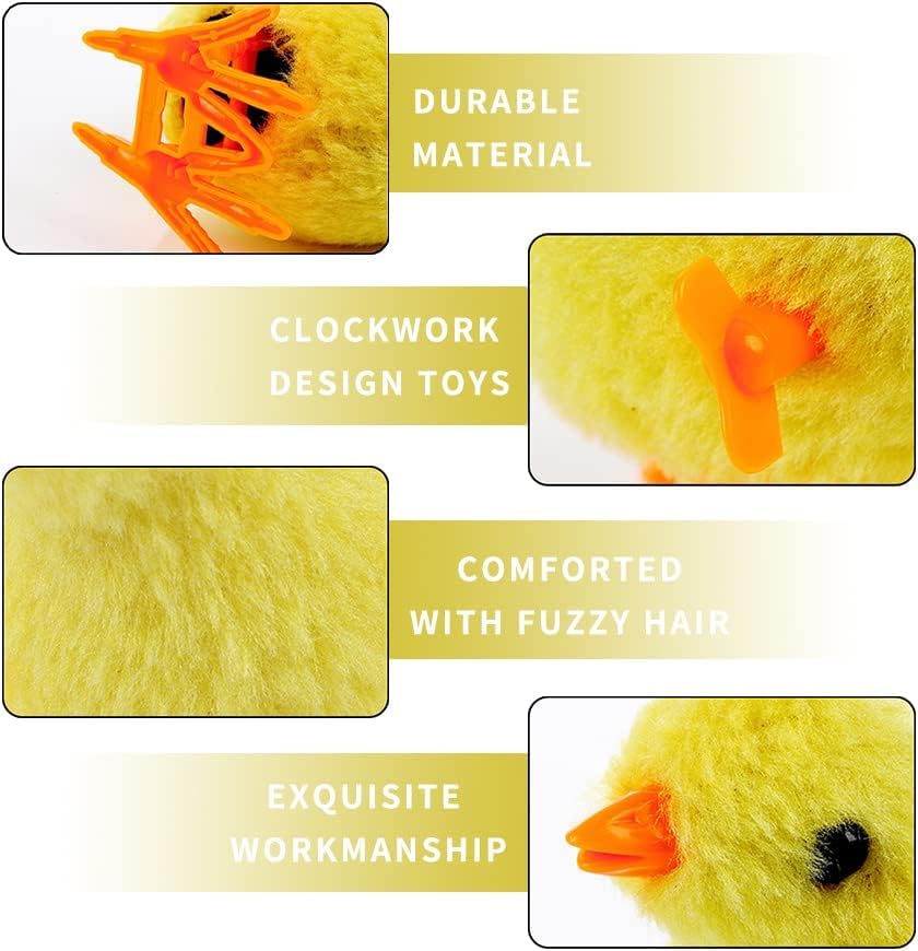 Niumowa Easter Decoration Chick, Wind Up Chicken Toy, Pack Of 4 Chicken Toys Gift For Little Boy And Girls, Chick Toy Easter, Ea