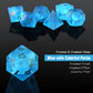 Dnd Dice Cracked Frosted Glass 7 Piece Blue Zircon Dice With Great Gift Case For Dnd Dungeons And Dragon Tabletop Game (Blue Gla