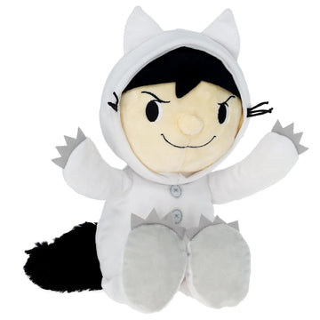 KIDS PREFERRED Max Stuffed Animal - 14" Plush Where The Wild Things Are, White, Crinkle Feet, Bean Filled Bottom, Model 73400