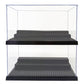 Minifigure Display Case - Black Base With 3-Tiered Steps, Eye-Catching Display Design And A Dash Of Magic - A Delight For Lego E