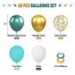 FunHot Teal Balloons, 60 Pcs Metallic Gold & Dark Green, 12 Inch Latex Balloons for Wedding, Birthday, Baby Shower Party Decor