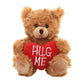 Plushland Stuffed Mocha Heart Bear - Plush Bear Toy For Kids & Adults - Embroidered Heart Pillow - Brown- 9 Inches (Hug Me 9'')