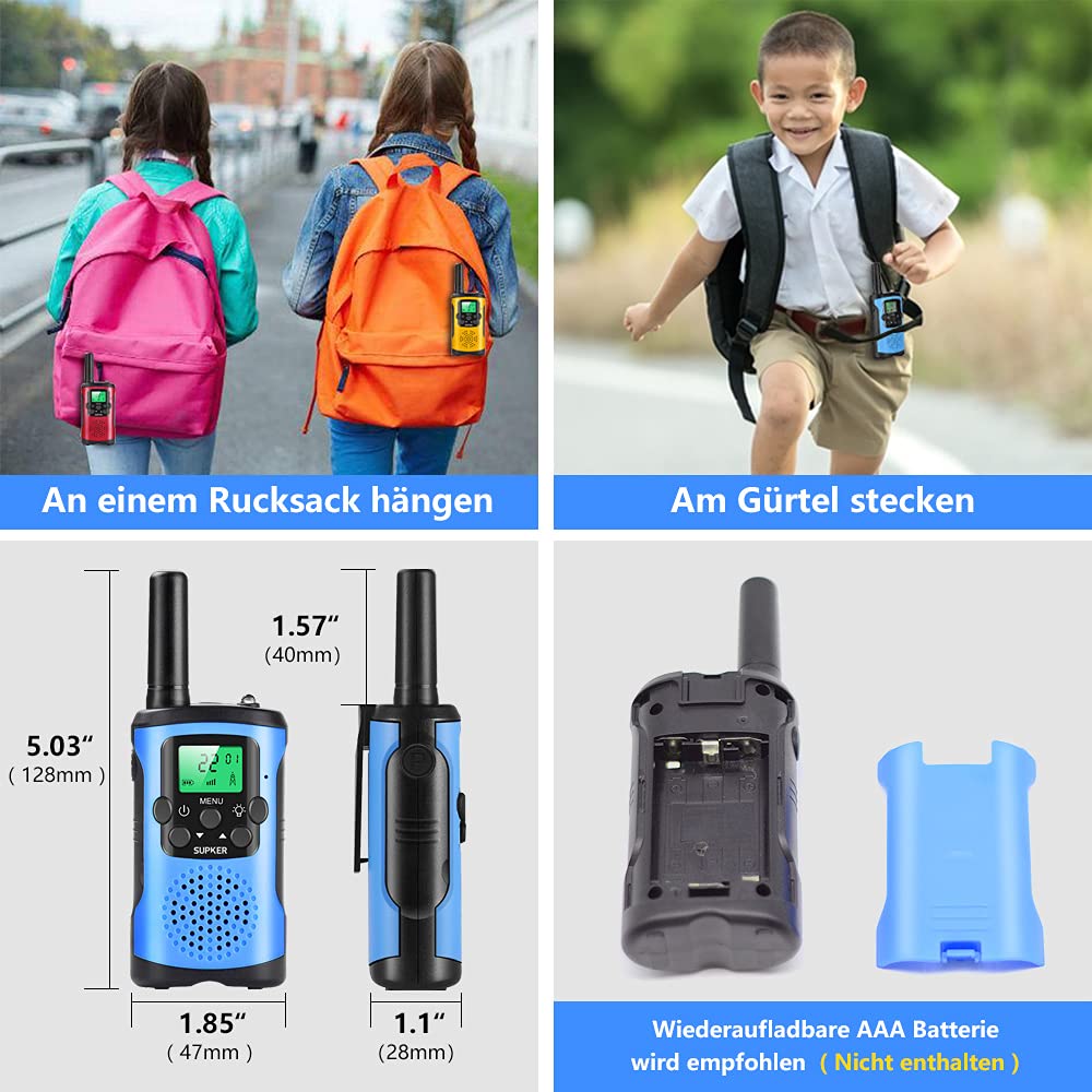 Walkie Talkies For Kids 3Pack, 22 Channels 2 Way Radio Kids Talks Toy For 3 To 12 Year Old Boys Girls Gift, 3 Miles Long Range For Outdoor Camping Game