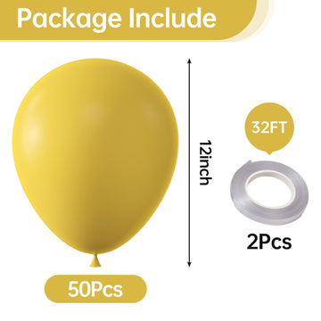 Kalor 12 Inch Lemon Yellow Balloons, 50 Pcs Latex Helium Balloons For Kid'S Birthday Party, Baby Shower, Wedding, Graduate Party Decorations