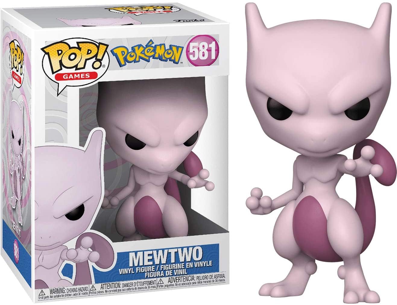 Pop Games: Pok  Mon - Mewtwo Funko Vinyl Figure (Bundled With Compatible Box Protector Case), Multicolor, 3.75 Inches