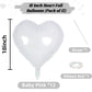 White Heart Foil Balloons, 18 Inch White Heart Shape Foil Balloons, 12Pcs Large White Helium Heart Balloons Party Decorations Fo